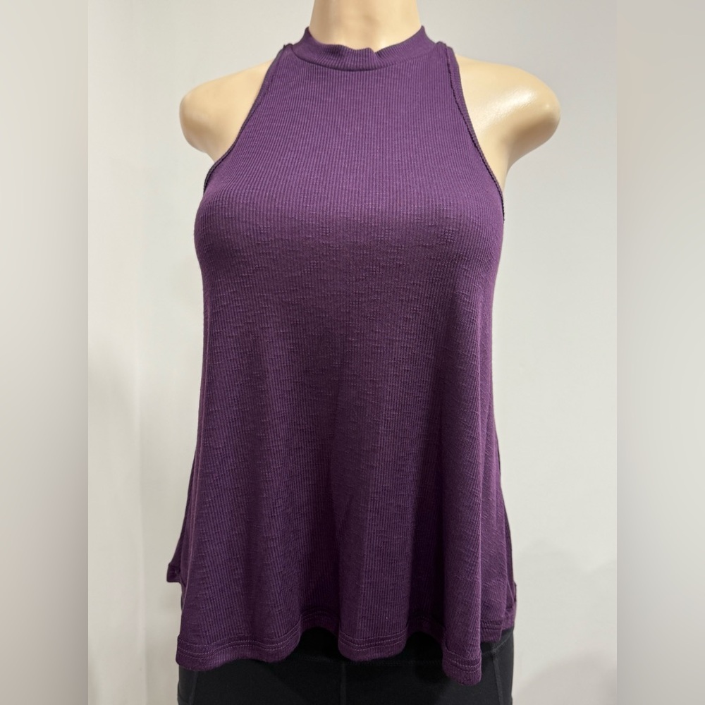 Free People Purple Tank Top with High Neckline Size XS